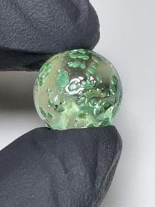 Vintage grün gesprenkeltes Glas Spielzeug Marmor 0,64 Zoll Akro Alley Vacor Stardust - Bild 1 von 8