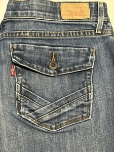 Levis 525 Blue Jeans Bootcut Perfect Waist Size 16M Denim Stretch - Picture 1 of 3