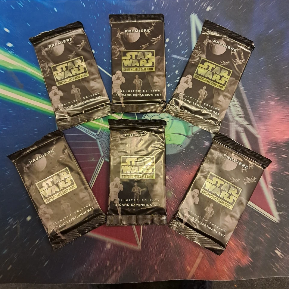 6x Star Wars CCG Premiere Unlimited Booster Pack New Sealed 1995 Decipher - Image 1 of 1