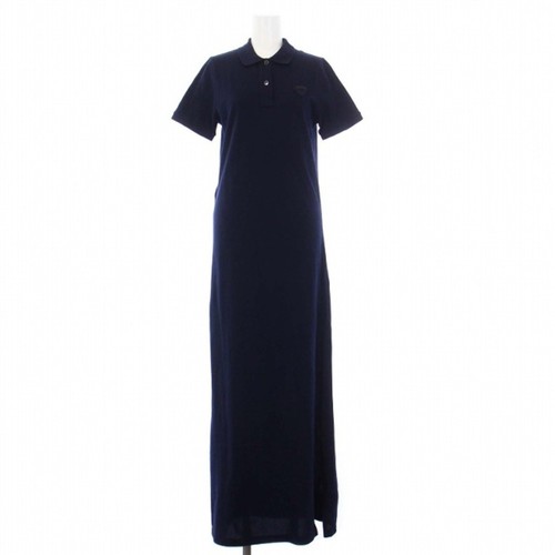 Prada 23SS abito midi piqué polo manica corta lungo 36 blu navy 33579 usato