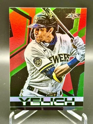 2021 Topps Fire Red Flame Parallel #166 Christian Yelich - Image 1 of 2