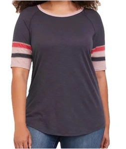 Torrid Classic Fit Crew Fußball T-Shirt schiefergrau & pink Damengröße 0 - Bild 1 von 9