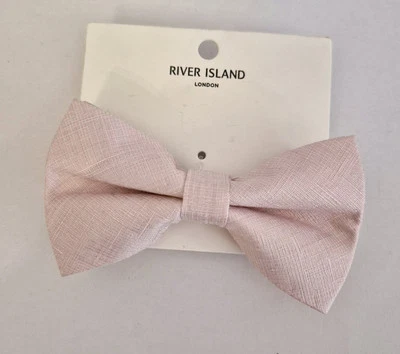 Nuevo con etiquetas Pajarita River Island London Oscuro Polvorienta Rosa Claro Formal Boda Inteligente Foto 1 de 2