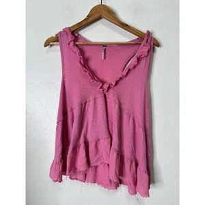 Free People canotta estiva senza maniche misto lino rosa top misto lino - Foto 1 di 4