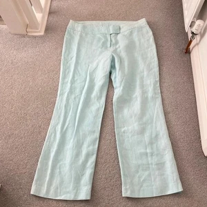 Dunnes hellblaue Sommerhose 100% Leinen weites Bein Gr. 16 komplett gefüttert - Bild 1 von 5