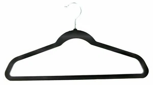 Non Slip Premium Velvet Hangers Black Flocked Suit Shirt and Pants 50 Pack - Picture 1 of 6