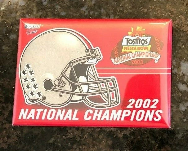 Ohio St. Buckeyes 2002 NCAA CAMPEONES DE FÚTBOL VINTAGE PINBACK/BOTÓN COMO NUEVO NUEVO Foto 1 de 1