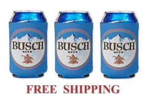 BUSCH BEER 3 12oz CAN COOLERS COOZIE COOLIE KOOZIE HUGGIE BUD NEW - Picture 1 of 1