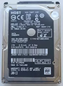 HGST Hitachi 1TB 2.5" SATA HDD Laptop Hard Drive 5K1000-1000 DATE:JAN-13 - Picture 1 of 4