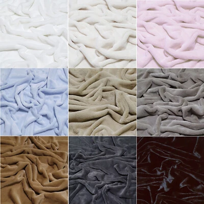 SOFT MINK FAUX FUR 10MM LONG HAIR LAMBY PLUSH DOLL CLOTH FABRIC SOLID MATTE 60"W - Image 1 of 4