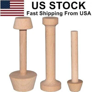3Pcs Wooden Tart Tamper Set Egg Tart Pan Mold DIY Cake Pastry Baking Tool Mini - Picture 1 of 8