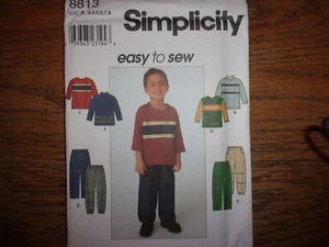 Simplicity 8813 Boys tops pants Sizes 3-8 Easy to Sew Sewing Pattern New Uncut - Picture 1 of 2