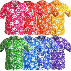 FLORAL HAWAIIAN SHIRT Loose Stag Beach Aloha Surfer Party Summer Fancy S - 3XL - Picture 1 of 26