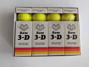 New Vintage Ram 3-D High Tension Round Core Golf Balls Yellow (one box of 3) - Picture 1 of 5
