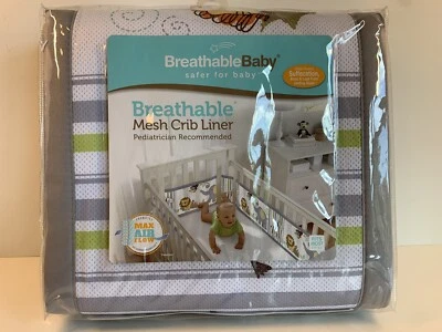 New BreathableBaby Mesh Crib Liner Safari Fun Too #41014 - Image 1 of 3