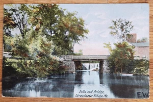 Falls & Bridge Stroudwater Village ME Maine Postkarte 1906 Hugh Leighton Deutschland - Bild 1 von 1