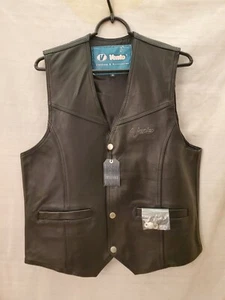 Vento Men's Leather Motorcycle Vest w/ tag Pre-Owned but GREAT condition- Medium - Picture 1 of 11