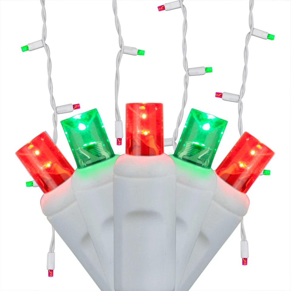 70 LED Christmas Icicle Lights White Wire 7' Outdoor Holiday Hanging Lights - Image 1 of 4