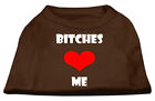 Bitches Love Me Screen Print Shirts Brown