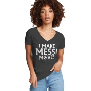 I make Messi Moves womens vneck t-shirt - Picture 1 of 3