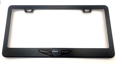 SATIN Matte BLACK Genesis Wing License Plate Frame Stainless Steel - Image 1 of 4