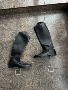 Vintage Veltheim Rancher Royal Black Leather Tall Riding Boots 41 EU / 8 US - Picture 1 of 14