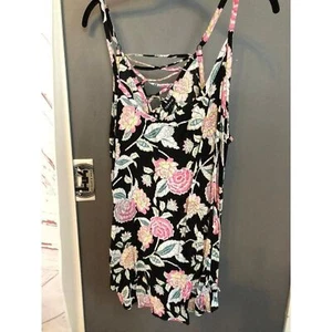 Torrid size 3 black floral tank top blouse - Picture 1 of 4