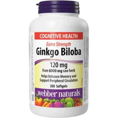 Webber Naturals® Ginkgo Biloba 120 mg, 300 cápsulas blandas Foto 1 de 2