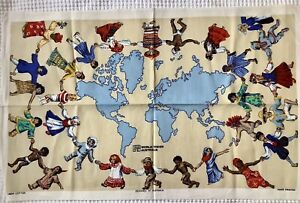 New Vintage World Vision Linen 54% Cotton 46% Souvenir Tea Kitchen Towel