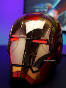 AutoKing Iron Man 1:1 MK5 Helmet Mask Plating Golden Color Wearable Deformable