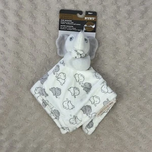 Blankets & Beyond Gray White Elephant Lovey Security Blanket Nunu Hearts - Picture 1 of 6