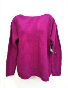 NEW Ralph Lauren Women's Sweater Size S Cotton Viscose Wool Magenta Chunky NWT - Picture 1 of 7