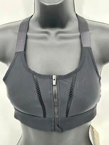 Sujetador deportivo Fabletics Zoe de alto impacto con cremallera frontal acolchado negro blanco talla XS - Imagen 1 de 16