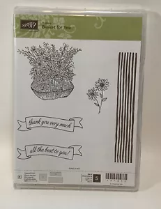 Stampin Up -Basket for You Photopolymer Stamps Floral / Thanks / Best Wishes - Picture 1 of 3