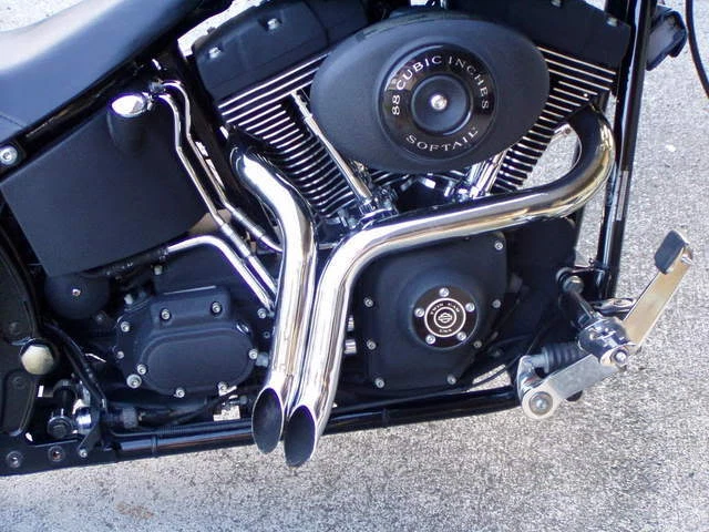 TUBOS DE ESCAPE CROMADOS VENENO RETORCIDO HARLEY SOFTAIL SPORTSTER FXR SUPER GLIDE LOW Foto 1 de 3