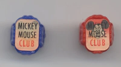 2 anillos premium 3D para miembros de Mickey Mouse Club de Walt Disney, muy finos, 1955-1958 Foto 1 de 2