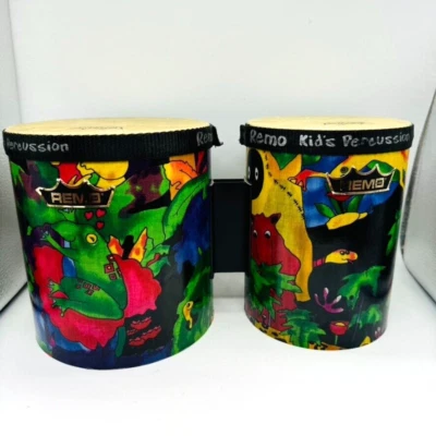 Kids "Remo" Laminated Fabric Rain Forest, 5"-6" Percussion Bongo Drum-EUC - Изображение 1 из 4