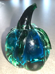 Glasfigur Kürbis Skulptur aus Glas Kunst Glasskulptur Deko Briefbeschwerer - Bild 1 von 4