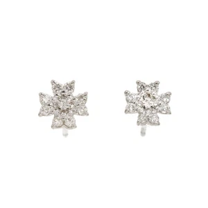VENDOME Aoyama Diamond Earrings Pierced K18 White Gold 750 90281501 - Picture 1 of 7