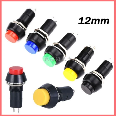 Miniature Mini Push Button Switch 12mm Latching Momentary SPST Car Dash 250V 3A - Image 1 of 4