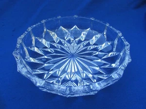 Vintage Clear Leaded Glass Shallow Bowl Candy Dish Serving Piece - Picture 1 of 4