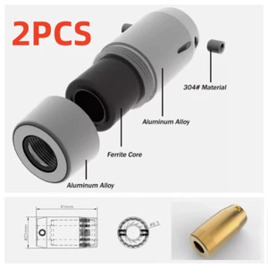 2 Stück Silber/Gold 9,5 mm Splitter Lärmstopper Kabel Ring für Audio Lautsprecherkabel - Bild 1 von 13