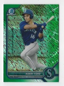 2022 Bowman Chrome Prospects #BCP-43 Harry Ford Green Shimmer Refractor #d 95/99 - Picture 1 of 2