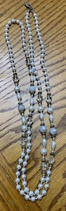 "Collar de 43"" diseñado por Paula perlas y cuentas blancas". Envío rápido - Imagen 1 de 5