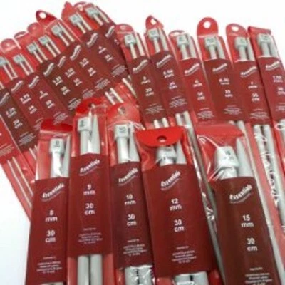 WHITECROFT ESSENTIALS Hand Knitting Needles - Knitting Pins 25cm Length In All Sizes