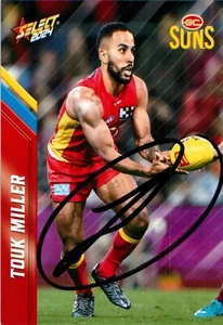 Signed 2024 Gold Coast Suns AFL Select Footy Stars Card - Touk Miller - Foto 1 di 3