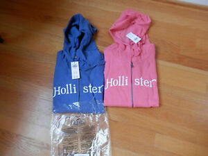 NWT Hollister Womens Full Zip Hoodie M or L Blue or Pink