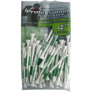 PTS Pro Length Max Golf Tees (50-Count), White/Green, 4-Inches Long - Picture 1 of 1