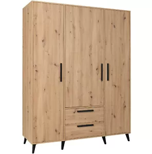 Arti 1 Dreitüriger Kleiderschrank mit Schubladen auf Füßen Garderobenschrank - Bild 1 von 8