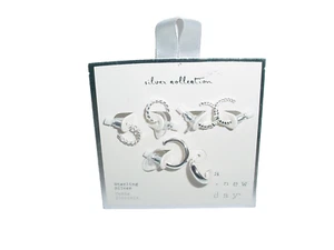 A New Day 3 Pair Earrings Sterling Silver Cubic Zirconia Nickel Free - Picture 1 of 1